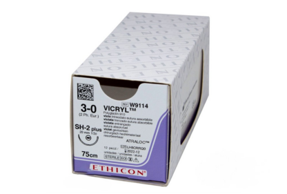 Викрил 3 0  W 9114 (75см,20мм,1 2) 12шт. SH-2 PLUS