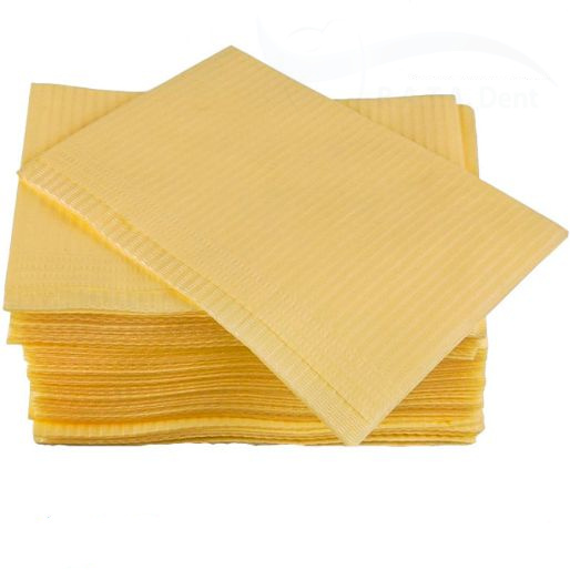 Салфетки нагрудные Кристидент 2-х слойные стандарт (лимонный)