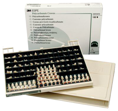 Набор временных, поликарбонатных коронок 3М (180 шт)