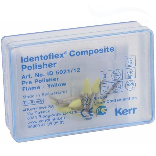 Identoflex Composite Polishers Пол. резинки для предварительной полировки пламя (12шт.)желтые