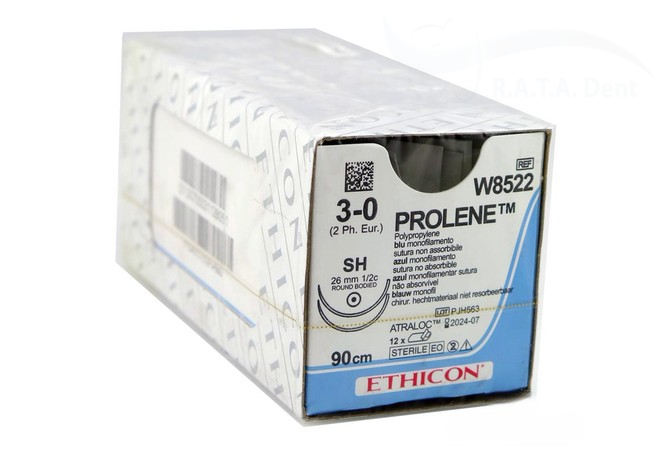 Prolene Пролен 3 0  (90см, 2 иглы колющие,) 12 шт