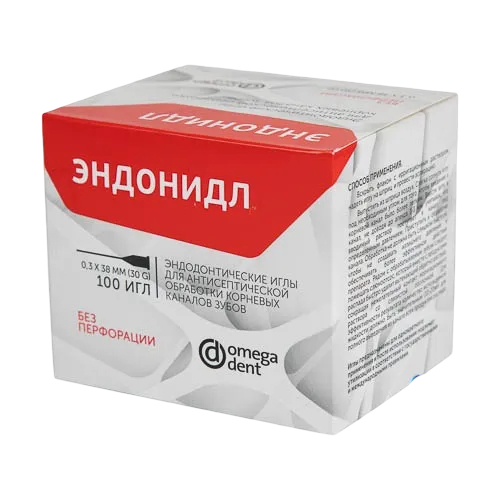 Иглы эндодонтические Эндонидл (0,3мм x 38мм 100шт) без перфорации