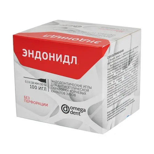 Иглы эндодонтические Эндонидл (0,3мм x 38мм 100шт) без перфорации