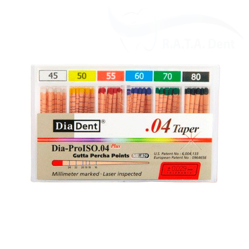 Гуттаперча конусная DiaDent 0.4 №45-80 ML.029.04 (60шт)