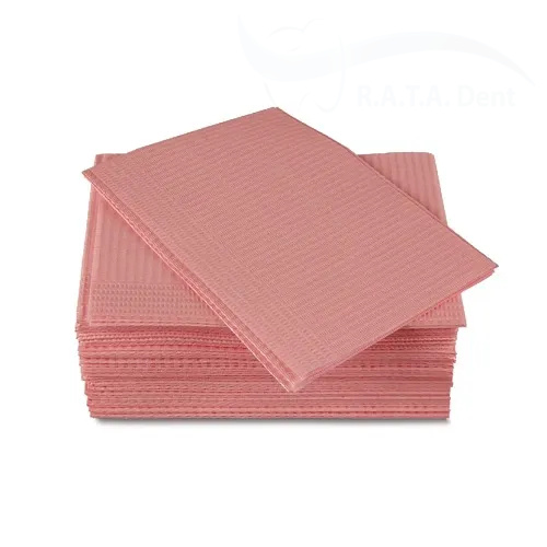 Салфетки нагрудные Кристидент 3-х сл.розовые