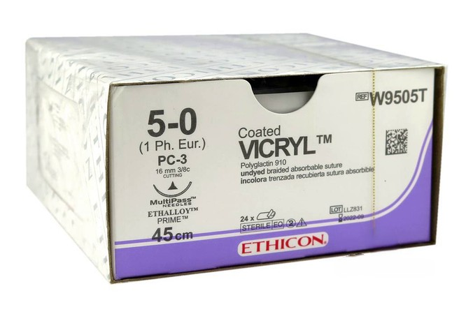 Викрил 5 0  W 9505T (45см, игла режущая,PC3) 24шт.