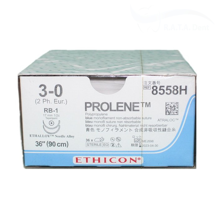 Prolene Пролен 3 0  (90см, 2 иглы колющие,) 12 шт