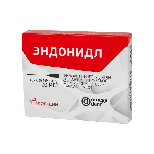 Иглы эндодонтические Эндонидл (0,3мм x 38мм 20шт) без перфорации
