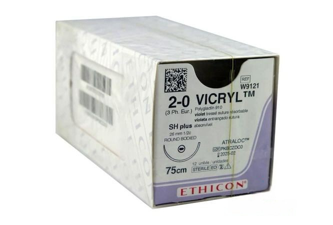 Викрил 2 0  W 9121 (75см.26мм.1 2) 12шт.