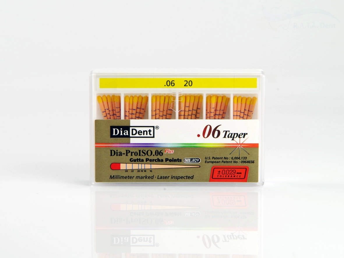 Гуттаперча конусная DiaDent 0.6 №20 ML.029.06 (60шт)