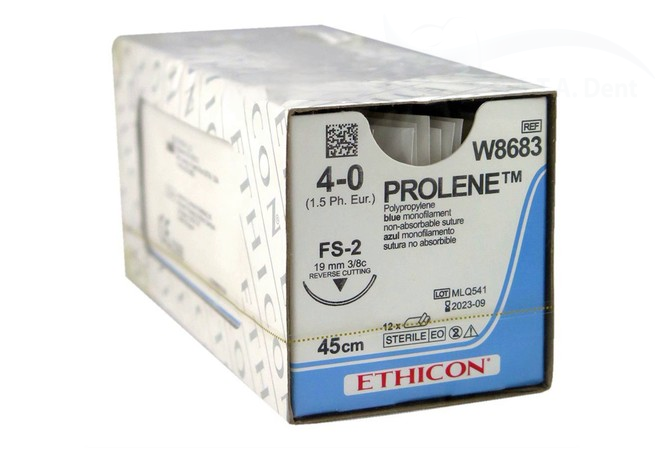 Prolene Пролен 4 0 (45 см  обр.-реж.19 мм, 3 8) 12 шт