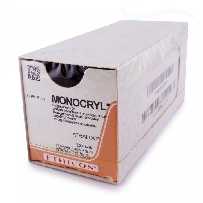 MONOCRYL Монокрил  4 0,45см,обр-реж.19мм(12шт)