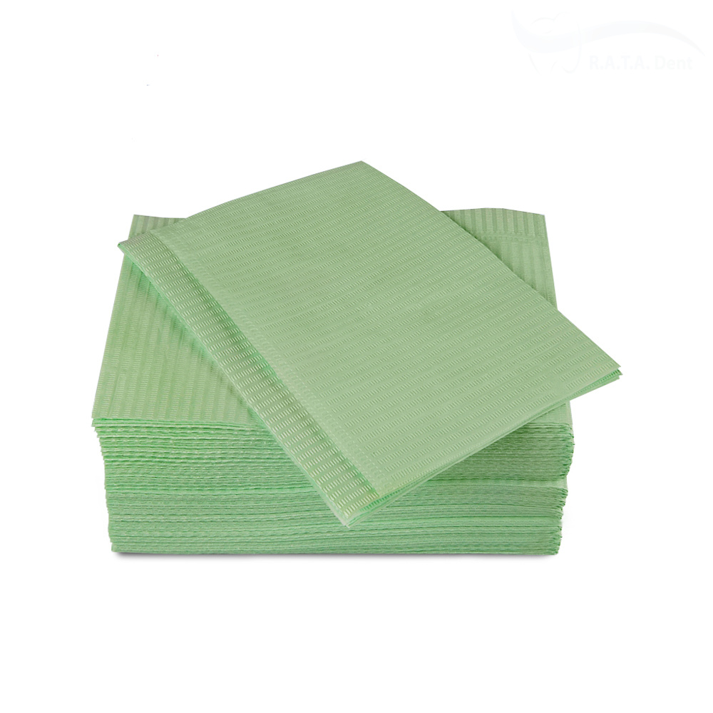 Салфетки нагрудные Кристидент 2-х слойные стандарт (салатовый)