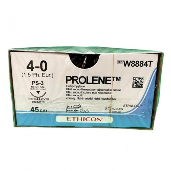 Prolene Пролен 4 0 (45СМ,обр-реж.,16ММ,3 8) 24 шт.