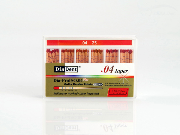 Гуттаперча конусная DiaDent 0.4 №25 ML.029.04 (60шт)