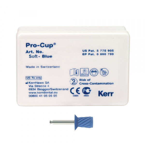 Pro-Cup Чашечки для чистки и полировки мягкие голубые Screw-Type, 30 шт.