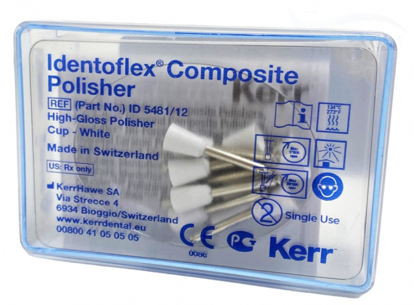 Identoflex Composite Polishers Полировочные резинки для зеркального блеска чашечка (12шт.) белые