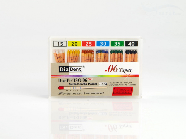 Гуттаперча конусная DiaDent 0.6 №15-40 ML.029.06 (60шт)