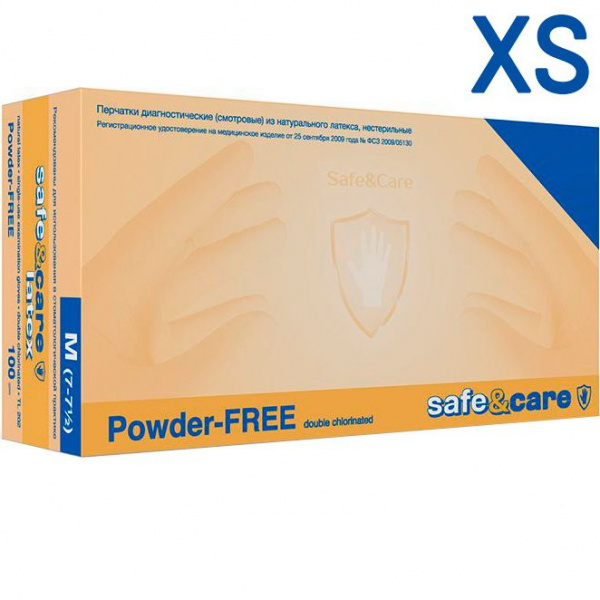 Перчатки Sempercare XS(5-6) (100 шт.) ДВОЙНОГО ХЛОРИРОВАНИЯ