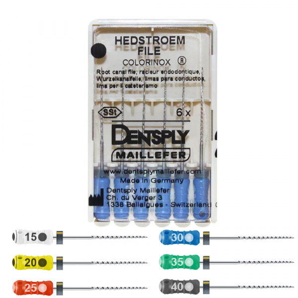 H-FILE Maillefer 25мм №15-40 (6шт)