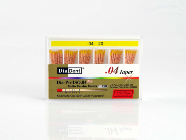 Гуттаперча конусная DiaDent 0.4 №20 ML.029.04 (60шт)