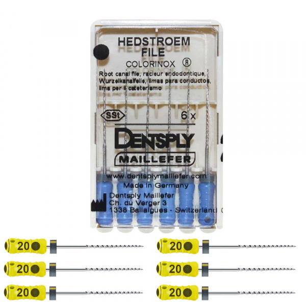 H-FILE Maillefer 25мм №20 (6шт)