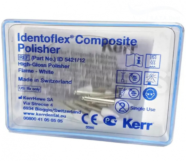 Identoflex Composite Polishers Полировочные резинки для зеркального блеска пламя (12шт.) белые