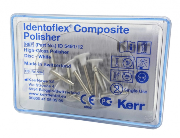 Identoflex Composite Polishers Полировочные резинки для зеркального блеска диск (12шт.) белые