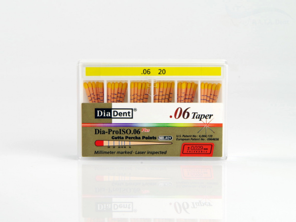 Гуттаперча конусная DiaDent 0.6 №20 ML.029.06 (60шт)
