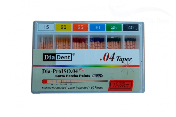 Гуттаперча конусная DiaDent 0.4 №15-40 ML.029.04 (60шт)