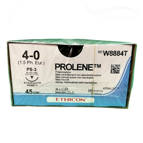 Prolene Пролен 4 0 (45СМ,обр-реж.,16ММ,3 8) 24 шт.