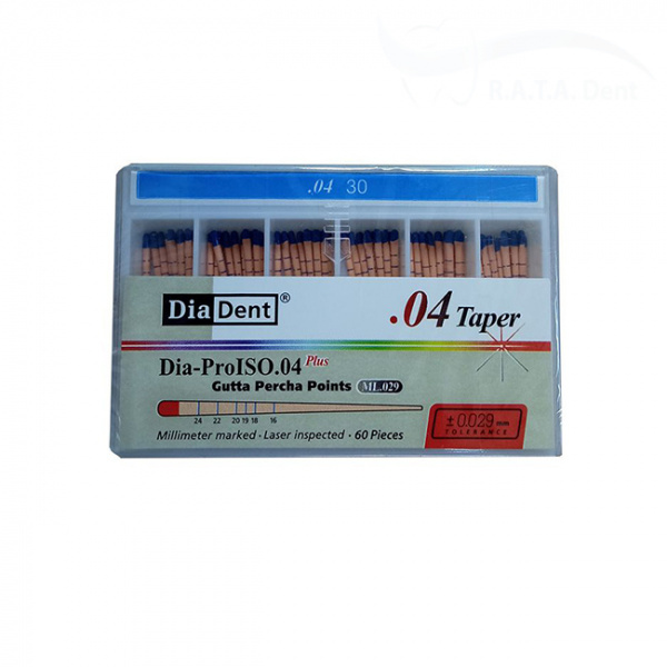 Гуттаперча конусная DiaDent 0.4 №30 ML.029.04 (60шт)