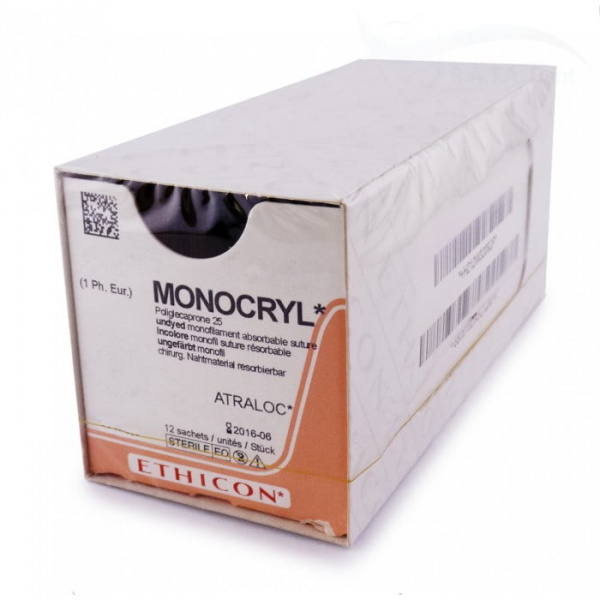 MONOCRYL Монокрил  4 0,45см,обр-реж.19мм(12шт)