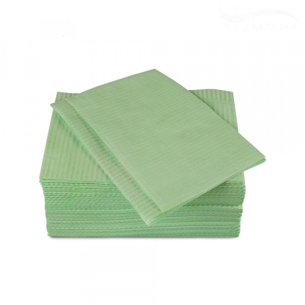 Салфетки нагрудные Кристидент 2-х слойные стандарт (салатовый)